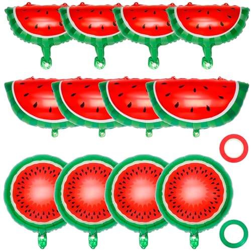 Watermelon Foil Balloons 12 Pcs Watermelon Shaped Mylar Slice Balloons Large Sweet Fruit Balloons for Watermelon Summer Themed Birthday Party Decoration Supplies