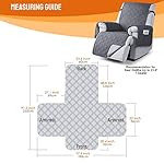 VANSOFY 100% Waterproof Recliner Chair Covers, Recliner Cover Non-Slip Dog Chair Cover Furniture Protector Washable Slipcover with Pocket, Elastic Straps for Pets, Dogs(Dark Gray, 23.6") - Image 4