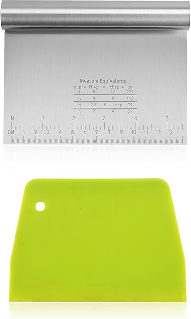 2 Pieces of Dough Cutter, Multifunctional Noodle Dough Cutter, Spatula with Scale, Suitable for Cakes, Pizza, Bread, Baking, etc.