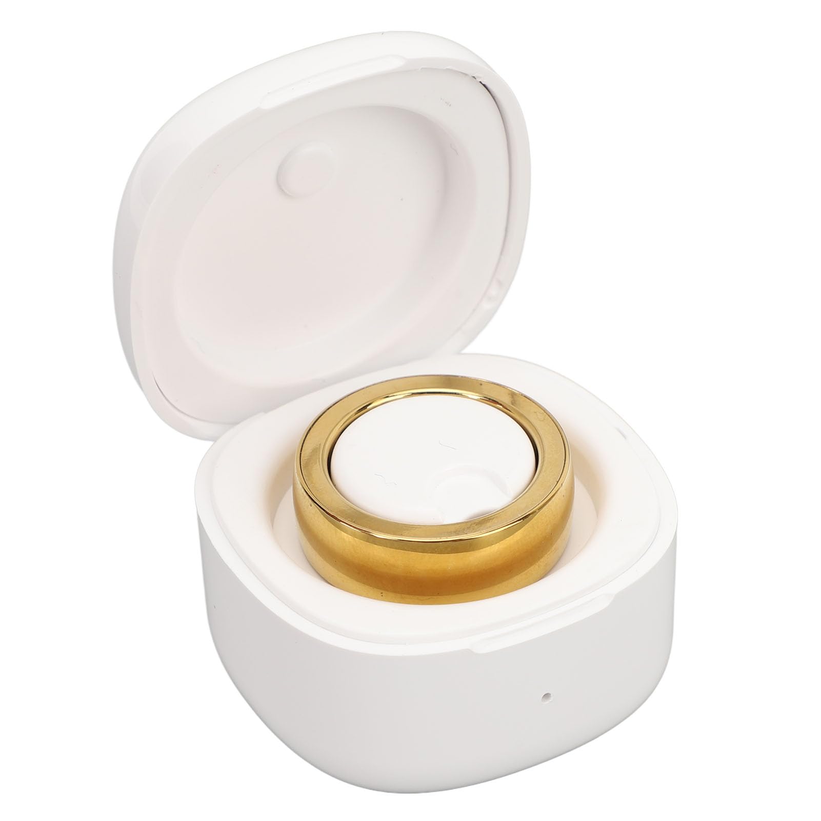 Smart Ring Health Tracker, IP68 Impermeable Bluetooth Podómetro Smart Ring, BT Smart Ring Fitness Tracker con Estuche de Carga de Luz de Respiración LED, para