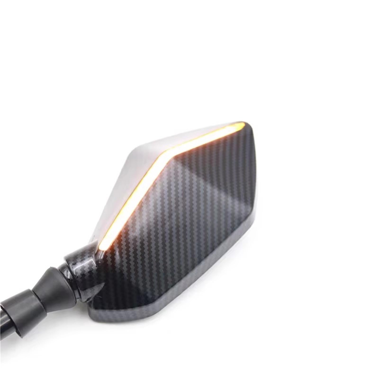 Espejos Manillar Moto Para MT 07 09 10 125 Para FZ6 Para F800R Espejo Trasero Motocicleta Con Luz LED Señal Giro Universal 8 Mm Espejo Moto(Carbon fiber color)