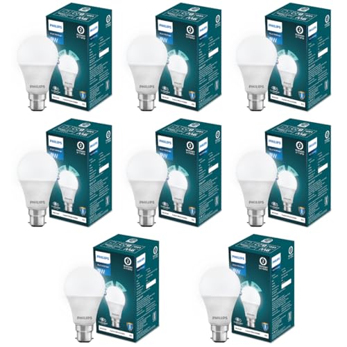 Philips Multi - Wattage LED Bulb | 2 Wattages (9w, 0.5w) In 1 LED Bulb | Colour : Crystal White, Pack Of 8
