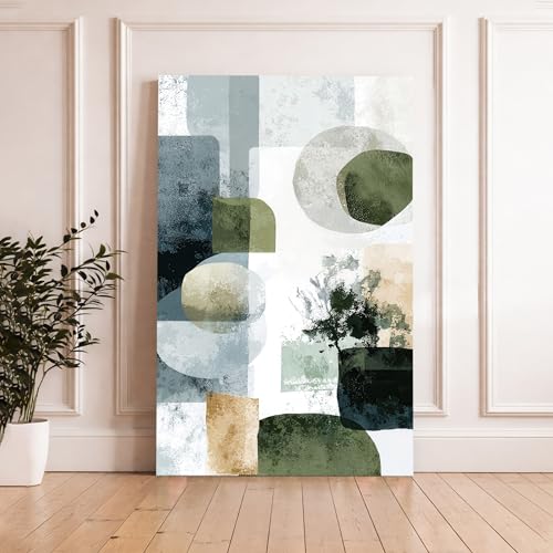 Image of Abstract Landscape Stretched Canvas Painting For Living Room | Malticolor Harmony Stretched Canvas Wall Art For Livingroom Home Decor, Bedroom, Hallway's, Office, Hotel - 56x86 cm