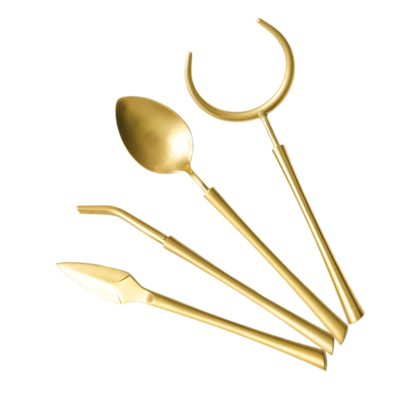 Cabilock 1set Stainless Steel Tea Ceremony Utensil Tea Clip Spoon Fork and Needle for Home Office Outdoor Use