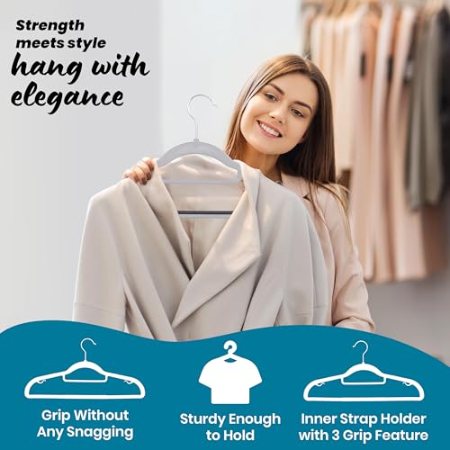 Image of Storite 20 Pcs Plastic Clothes Hangers Space Saving Dry & Wet Hangers
