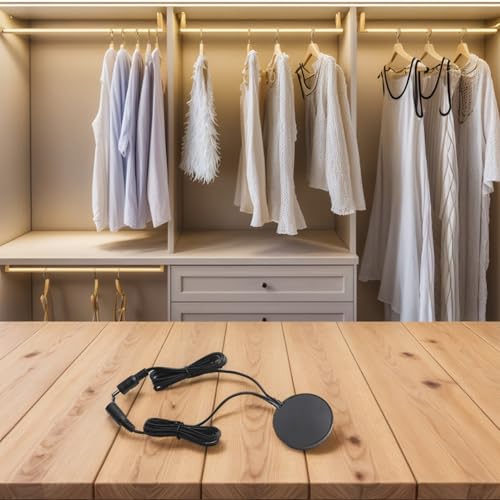 Yuanpgky Interrupteur à capteur tactile pour armoires, variateur d'intensité 12 V-24 V avec luminosité réglable, pas de trous d'installation nécessaires, fonctionne à travers le bois, la pierre, le