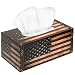 MyGift Decorative Vintage Patriotic American Flag Design Hinged Refillable Tissue Box Holder Cover