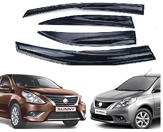 Car Rain Wind Door Visor Non Breakable Deflector (Sunny)
