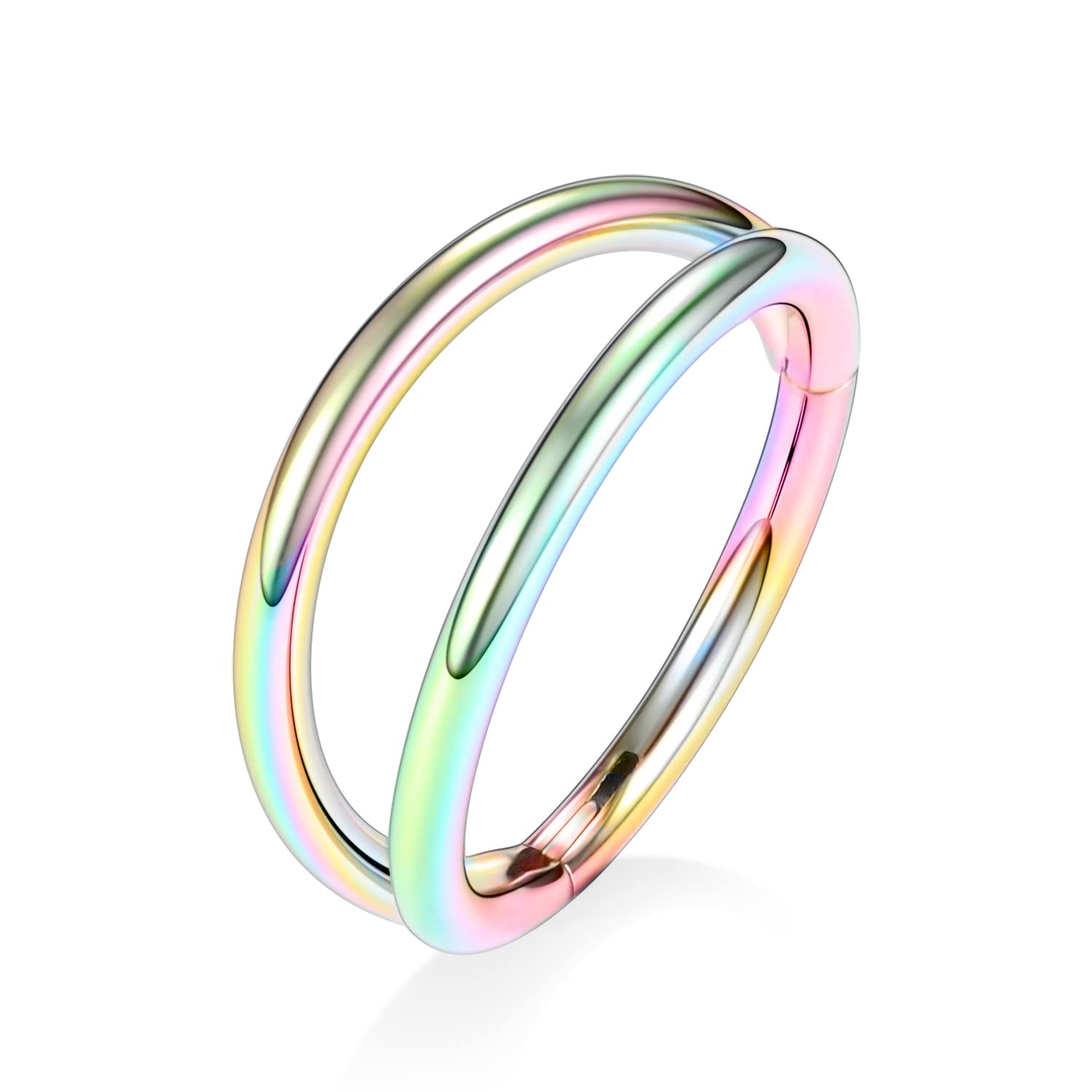 hengkaixuan Triple Double Nose Hoop Ring Sleeper Hoop Earring Helix Rook Conch Cartilage Daith Tragus Earrings Septum Ring Lobe Nose Piercing Jewellery for Women — view 4