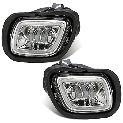 Partsam Pair Fog Lights Lamps with LED Halo Ring for Freightliner Cascadia 2008-2017 Clear Lens White Light/w Plug/12V by Partsam - Used condition - Image 3