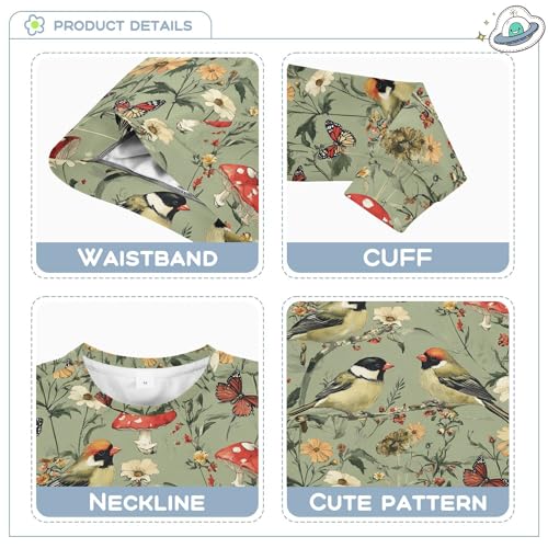 JUNZAN Aesthetic American Goldfinch Birds Sage Green Little Kids Hoodie Sweatshirt Crewneck Sweatshirt With Hoodie Camping 4T3