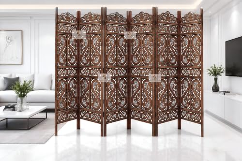 Image of Partition for Living Room,Divider,Partition Wall Room Divider Screen Separator, Wall Panel Divider for Hall | Bedroom |Office | Puja Room | Restaurant S Design (6 Panel Antique)