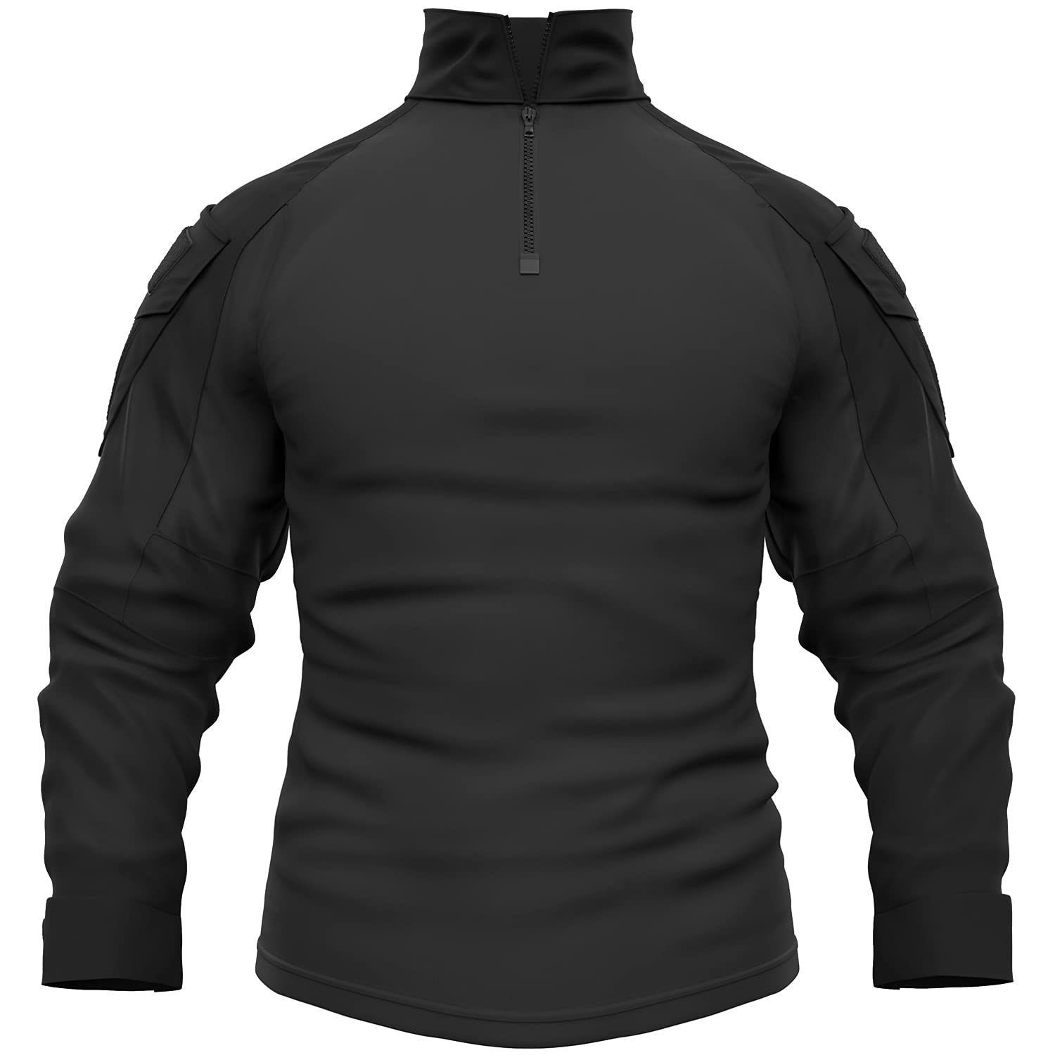 Memoryee Hombre Militar Táctico Camisa Manga Larga Combate Camiseta Slim Fit Camuflaje con Cremallera 1/4 y Bolsillos