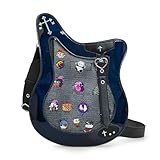 ZAROXOXS Rock Metal Guitar Ita Bag Crossbody Shoulder Bags Kawaii Cute Clear Window Pin Insert with a Removeable Strap