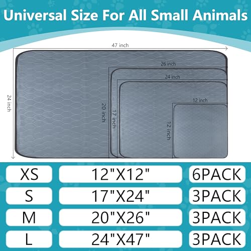 Image of Bunlitent Washable Guinea Pig Cage Liner, 24 x 47 (3 Pack), Waterproof Reusable & Anti Slip Guinea Pig Bedding Fast and Super Absorbent Pee Pad for Small Animals, for Midwest Cage Area