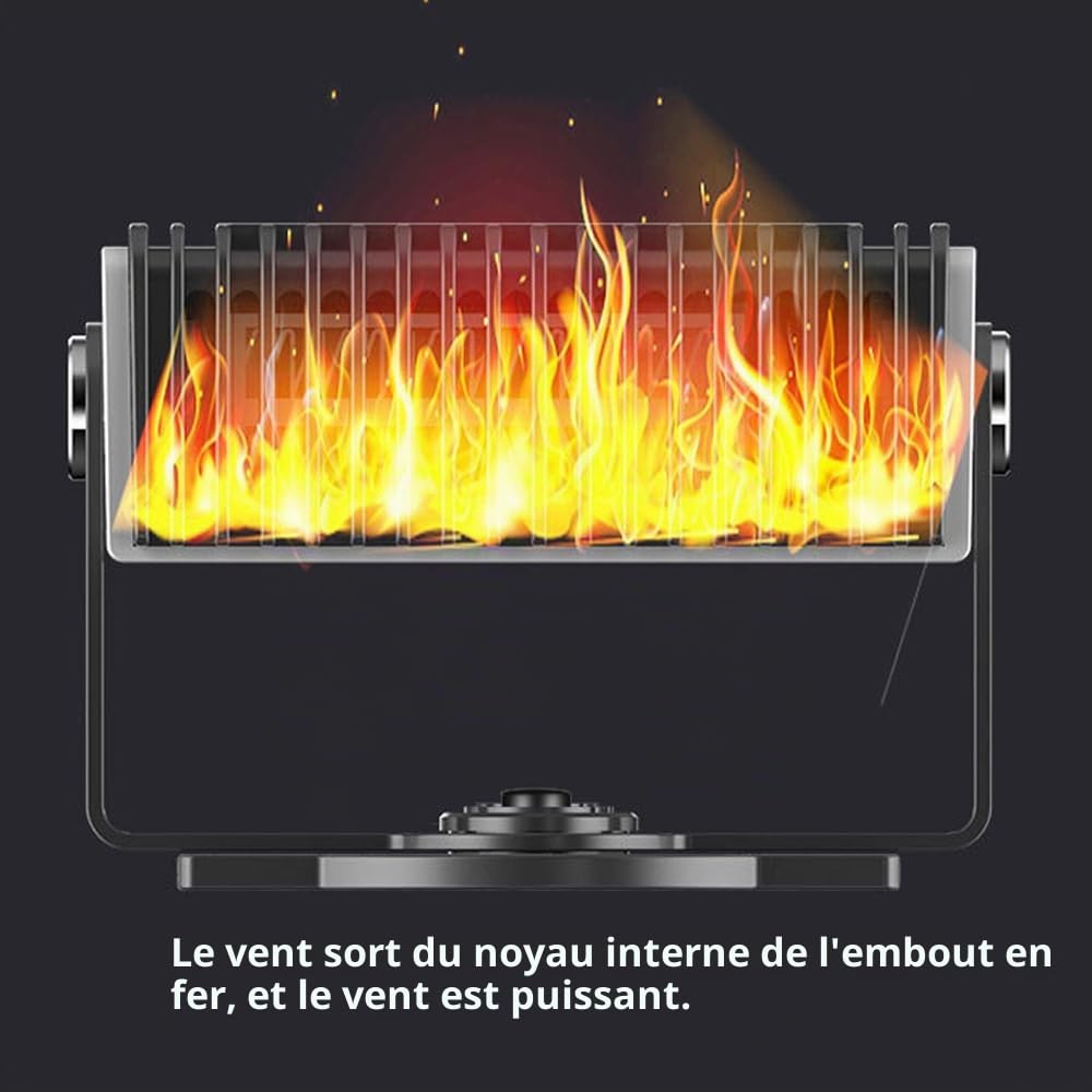 Baceyong Chauffe-auto Portable 2 en 1 Ventilateur de chauffage et de refroidissement rapide 12V 150W Dégivreurs de pare-brise avec poignée et allume-cigare