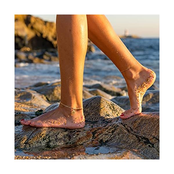 Turandoss-Ankle-Bracelets-for-Women-Initial-Anklet-14K-Gold-Plated-Handmade-Layered-Box-Chain-Flat-Mariner-Hexagon-Anklet-Letter-Initial-Ankle-Bracelet-for-Women-Gold-Summer-Beach-Foot-Jewelry-Gifts Turandoss Ankle Bracelets for Women Initial Anklet, 14K Gold Plated Handmade Layered Box Chain Flat Mariner Hexagon Anklet Letter Initial Ankle Bracelet for Women Gold Summer Beach Foot(A)
