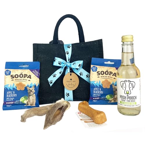 Dog Treat Bag Hamper | Natural Gift for Dogs | Just Perfect For Dog Birthday | Gift Set | Dog Present | Puppy Hamper Present
