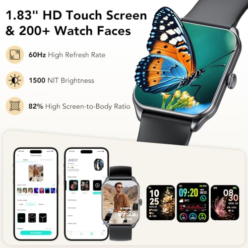 IKT Smartwatch Damen Herren, 1.83" HD Smart Watch, 120+ Modi, Fitness Tracker mit Bluetooth Telefonie… – Ansicht 6