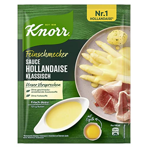 Salsa holandesa Feinschmecker - para una preparación rápida sin aditivos, salsa holandesa clásica - Mezcla lista en un instante - Sopa alemana compatible con KNORR - 35g
