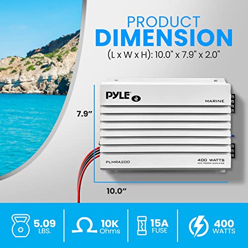 Image of Pyle Hydra Marine Amplifier and Subwoofer Bundle | Upgrade Your Boat Sound System