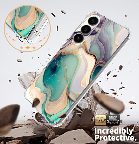 CLATUK for Samsung Galaxy S25 FE Case 5G 6.7", [10FT Military Grade Drop Test] Marble Planet Soft Slim TPU Protective Shockproof Phone Case Cover (Alpine Lake) - image 5