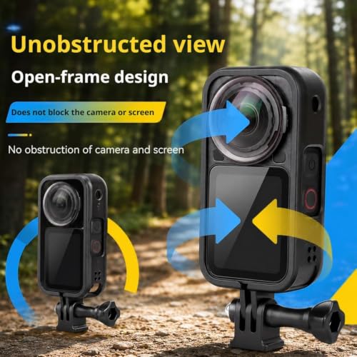 Image of Insta 360 X6 ABS Plastic Housing Cage with 1 /4 Screw Claw Mount, Open-Frame Side-Anti Drop Design, Quick Battery Swap for Insta 360 Action Camera Accessories