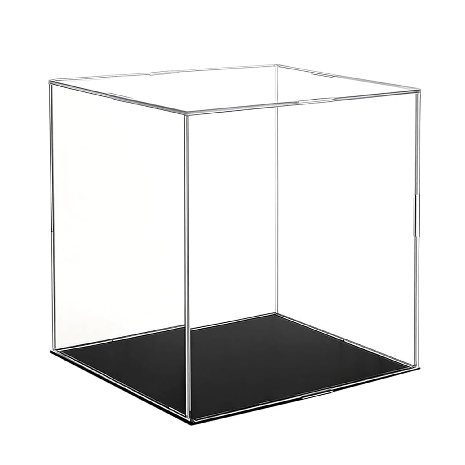 JOYOLA Clear Acrylic Display Case, Clear Acrylic Organizer Box Assemble Countertop Dustproof Protection Showcase for Action Figures, Collectibles, Home Storage (15cmx15cmx15cm)
