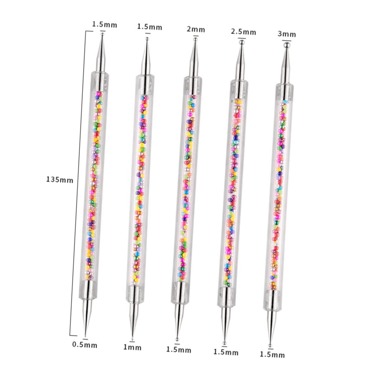 Beatifufu 5pcs Nail Point Pen Nail Drill Pen Nail Dotting Pen Polymer Clay Cane 3d Nail Diamonds Pen Nail Polish Brush Nail Art Liner Pens Nail Art Tool Nail Body Art Pen Manicure