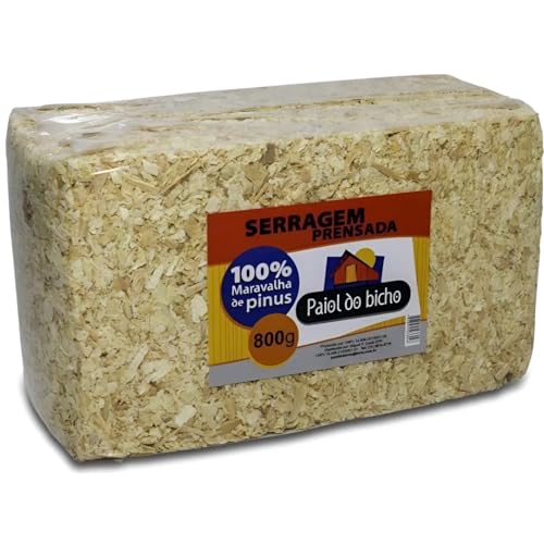 Serragem Maravalha Prensada Para Hamster Roedores Aves e Compostagem 800g
