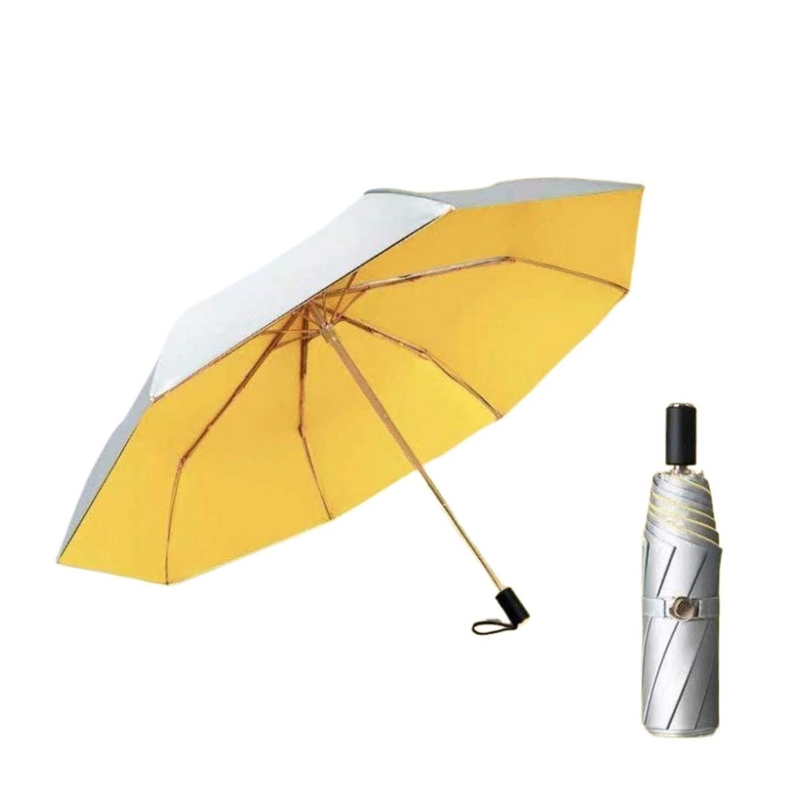 QINCMDHF Umbrella Double Layer Silver UPF50 Umbrella Sunscreen Sun Umbrella Three-fold Rain Umbrella Folding Umbrella Sunshade Travel Umbrella(Color 7