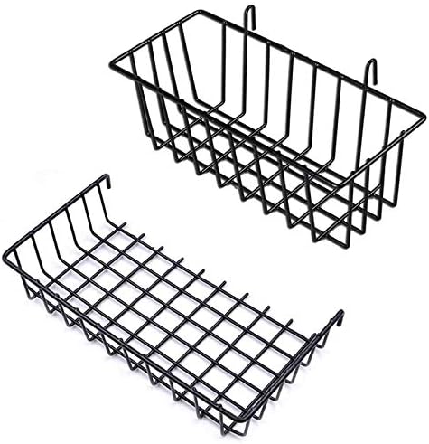 GBYAN Wire Storage Basket Shelf Basket Wall Grid Accessories Organizer for Grid Panel, 2 Pack