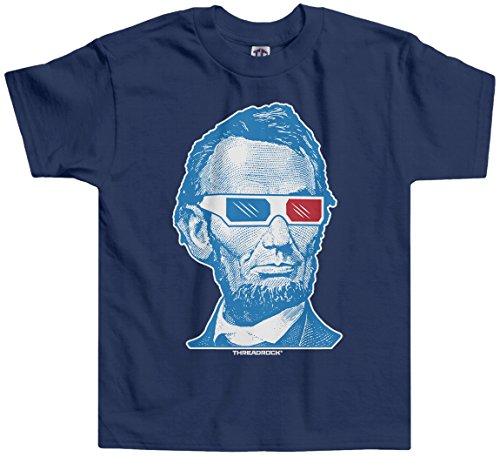 Threadrock Little Boys' Abraham Lincoln 3D Glasses Toddler T-Shirt