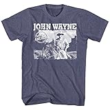 American Classics John Wayne Hollywood Icon Actor Made in America Horse Adult T-Shirt, Coal