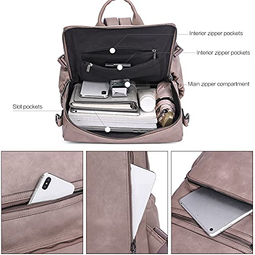Image of CLUCI Backpack Purse for Women Fashion Leather Designer Travel Large Ladies Shoulder Bags with Tassel Two-tone purple rough