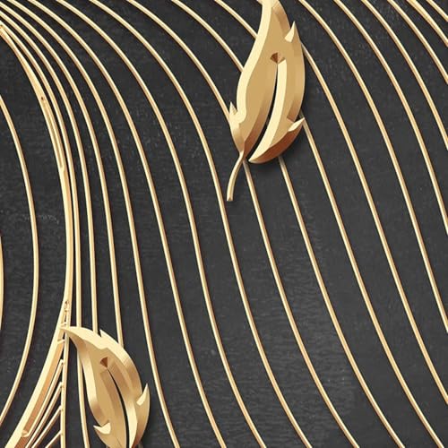 Papier peint 3D lignes abstraites pour masquer un mur de salon - 5