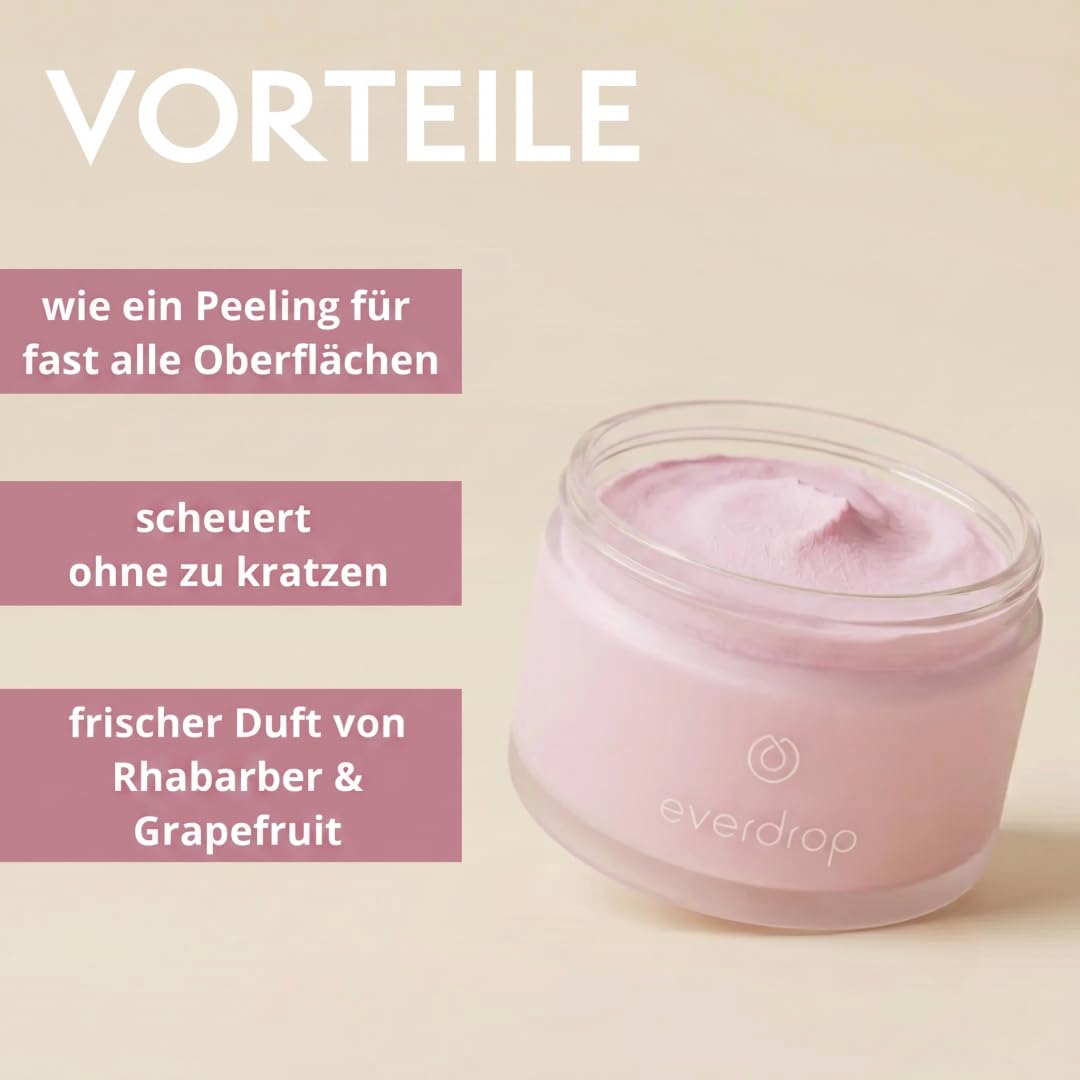 everdrop Putzsteinpaste Pink 2er Set – Reinigungspaste mit Polierpartikeln