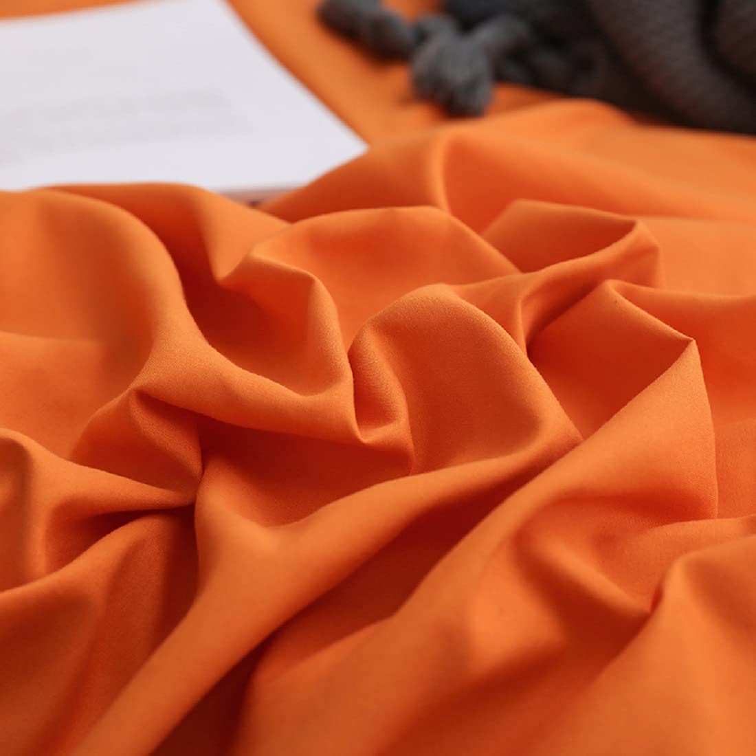 Gezu Sets de Housse de Couette 240x260 Orange Gris Unie Réversible Parure de Lit 2 Personnes Microfibre Enfant Adulte avec 2 Taie d'oreiller 65x65cm avec Fermeture Éclair
