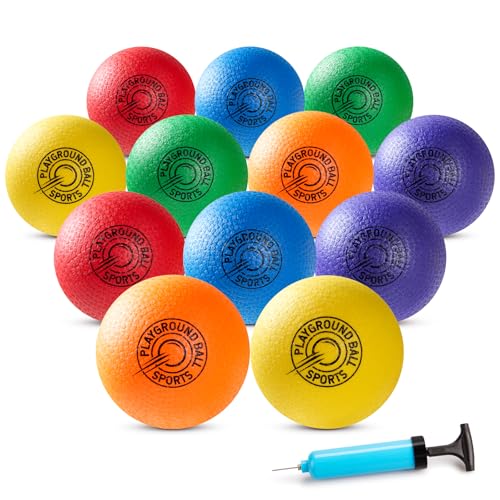INPODAK 12Pack Dodgeball Set 8.5inch Soft Playground Balls for Kids
