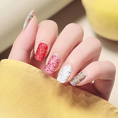 MWOOT 4 Fogli Scintillio Unghie Adesivi