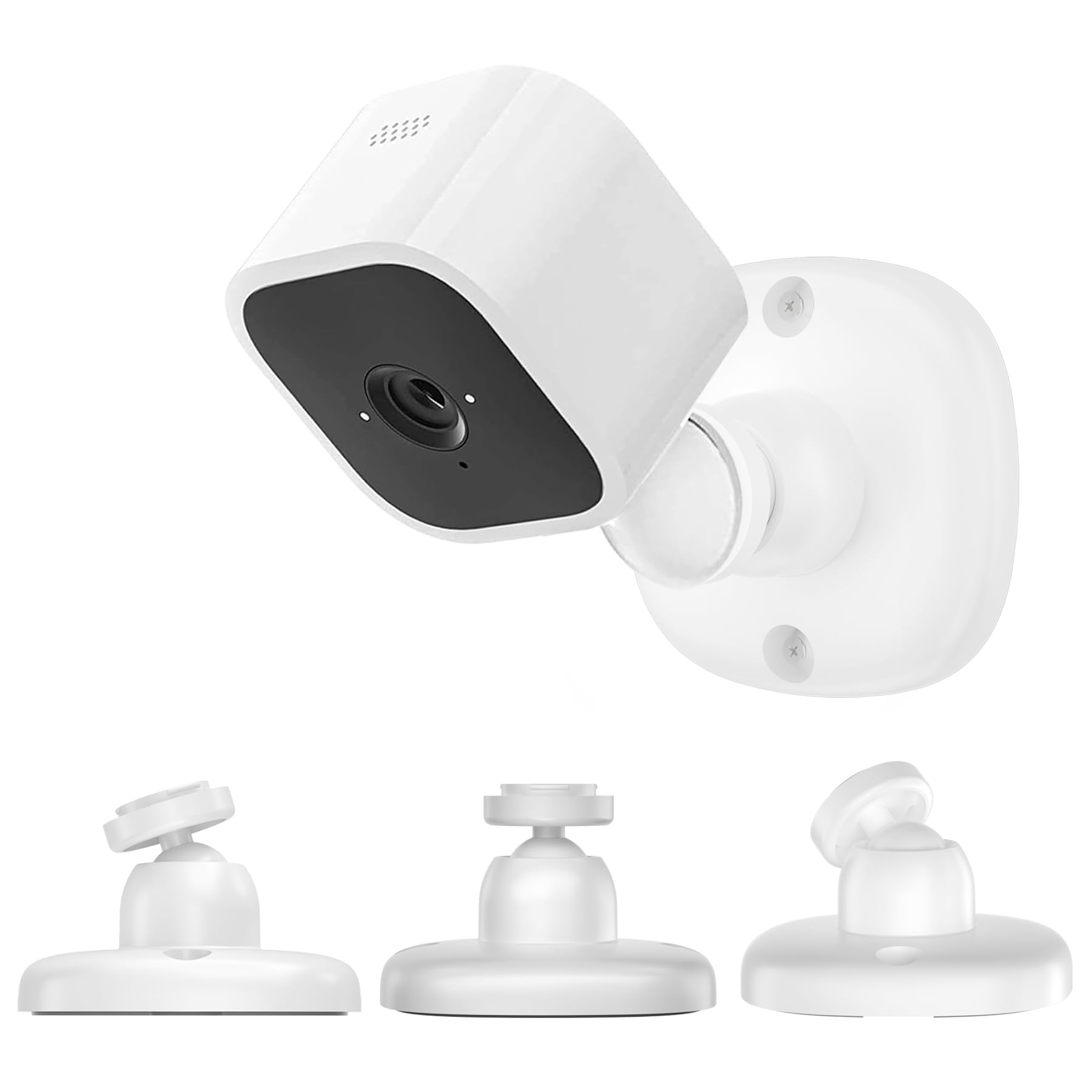 Derebir 3Pack Outdoor Cameras Wall Mount Holder,For Blink Outdoor 4, Mini Cameras Mount, 360 Degree Adjustable Wall Mount Bracket,No Drill Wall Bracket,Durable Sturdy Home Camera Holder (White)