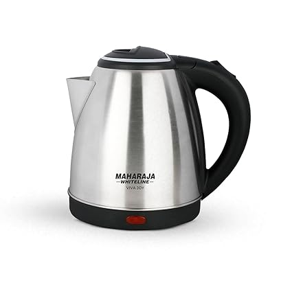 Maharaja Whiteline Viva Joy 1500 Watt Stainless Steel Electric Kettle | 1.5 Litres | Auto Shut Off- White