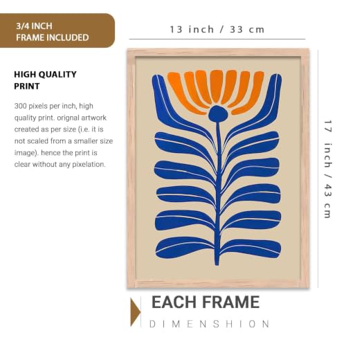 Image of kotart Boho Art Home Decoration Paintings With Frame For Living Room Bed Room Hotel Wall Decor Digital Reprint Set of 3 (13X17 inch)