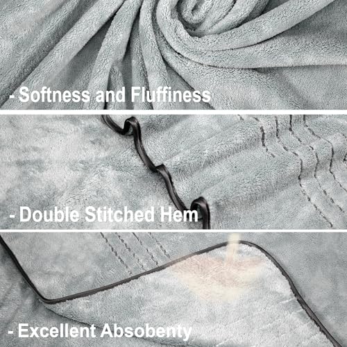 Image of Cortina Premium Solid Towels for Bath 70 x 140 cm 500 GSM Microfiber Bath Towels, Ultra Soft, Highly Absorbent & Quick Dry for Gym, Beach & Bathroom Towels for Men, Women & Kids Color : Grey