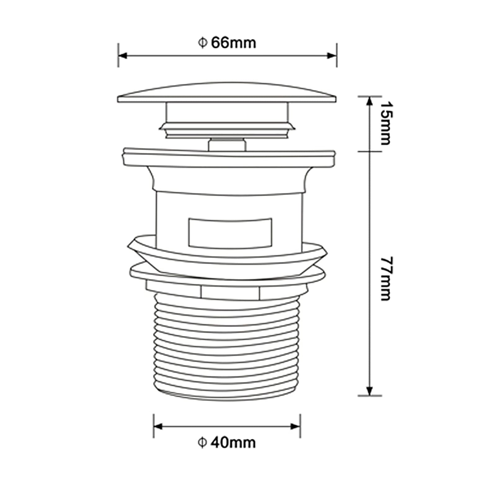 Tapón de Lavabo de Acero Inoxidable, Tapón de desagüe emergente con rebosadero for Lavabo de baño, latón Pulido y Dorado