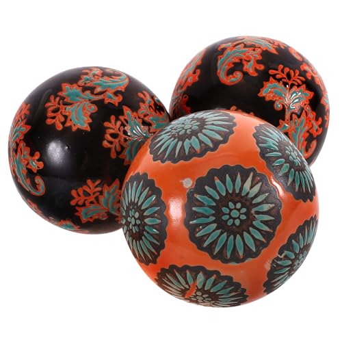 ELAYARD 3 Pezzi Sfere Galleggianti in Ceramica Colorata Decorazione Casa Unica per Vasca d'Acqua e Desktop Resistente e Stile Casual per Soggiorno e Tea House Colore Colore Casuale