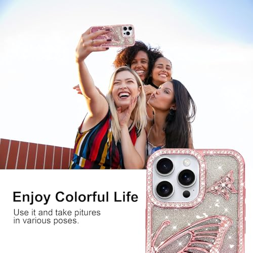 Coque papillon strass iPhone 16 Pro Max pour femmes et filles - 6