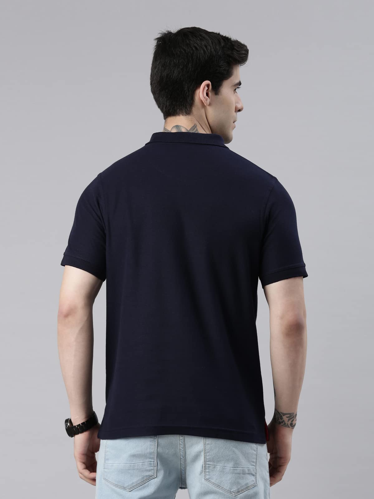 Dixcy Scott Originals Mens Brand Logo Polo Collor Short Sleeves with Botton Clouser Cotton T-Shirt - Prime Polo(Black Iris)-S 1