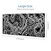 Black with White Topographic Line Large Mouse Pad,Gaming Keyboard Desk Pad,Extended Mouse Mat Non-Slip Rubber Base with Stitched Edges for Office Game Home XL 31.5