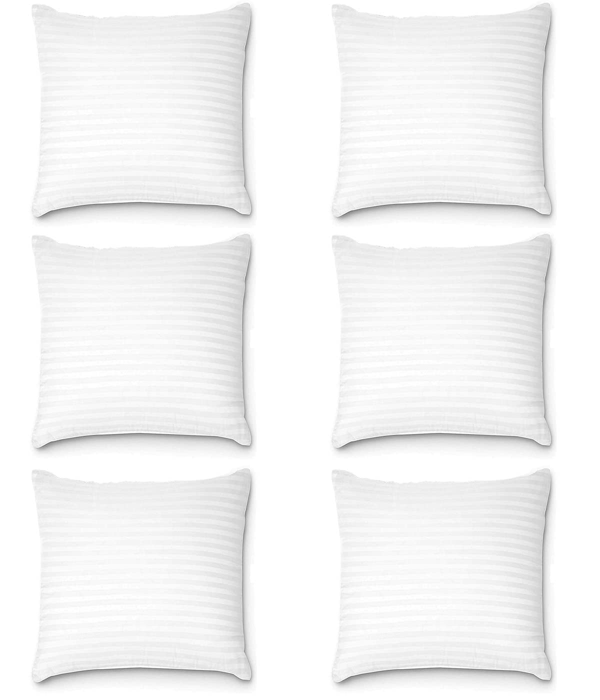 TrueCloud Square Pillow 14x14 Inches, Set of 6, Square Microfiber Hotel Quality Premium Fibre Soft Cushion Filler - White